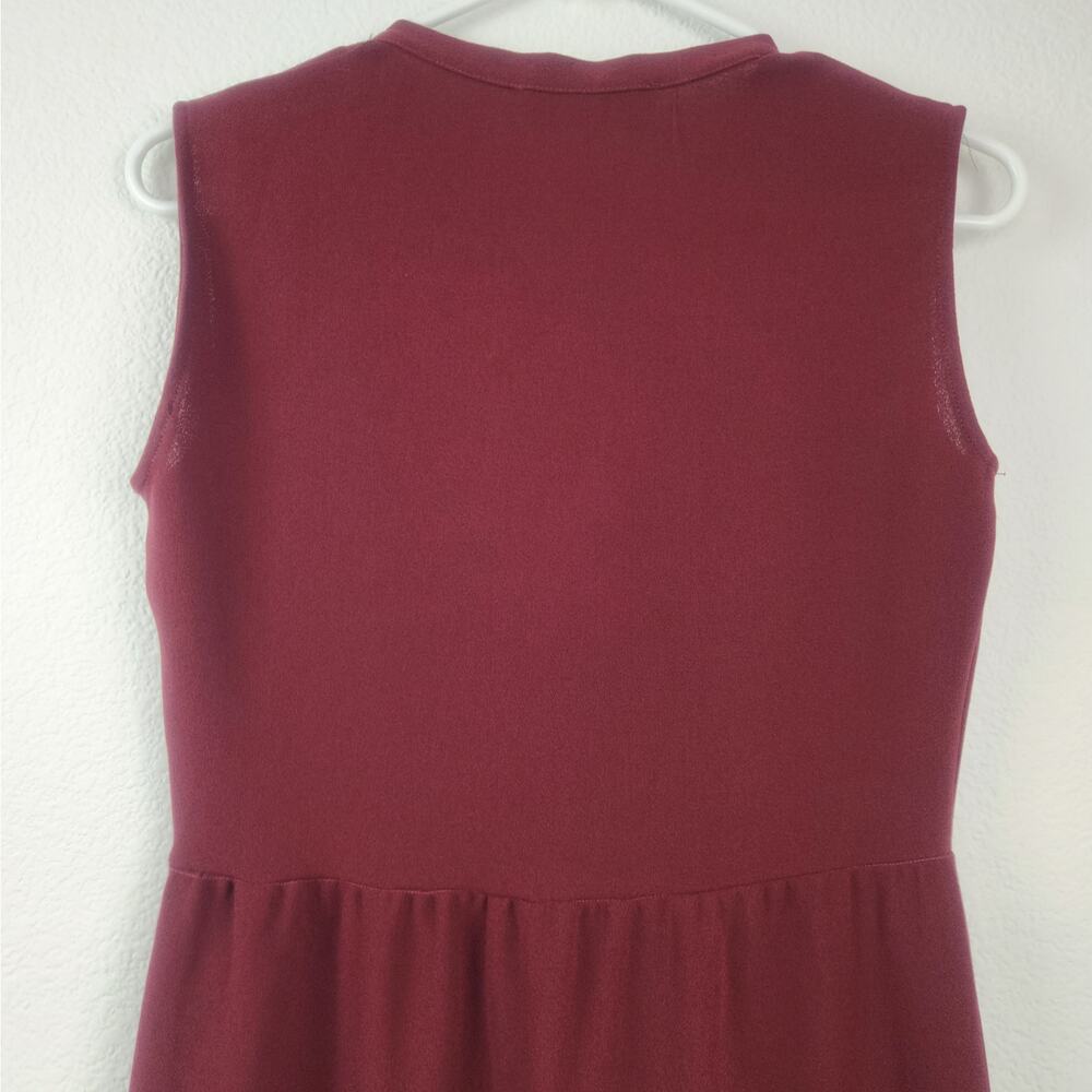 L'autre Chose Burgundy Dress Size 38 Italian US 6 Sleeveless Knee Length NWT - Picture 5 of 9